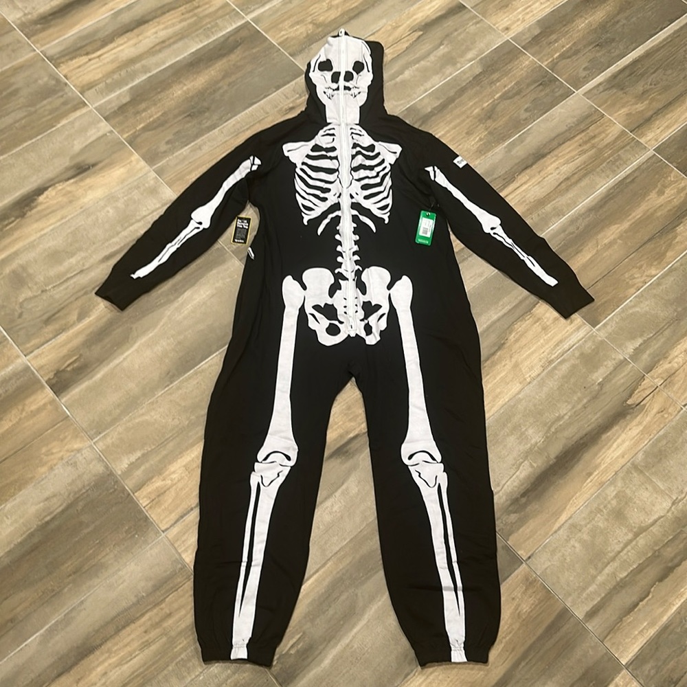 NWT Tipsy Elves Skeleton Jumpsuit Men’s or Unisex Size S Halloween Costume